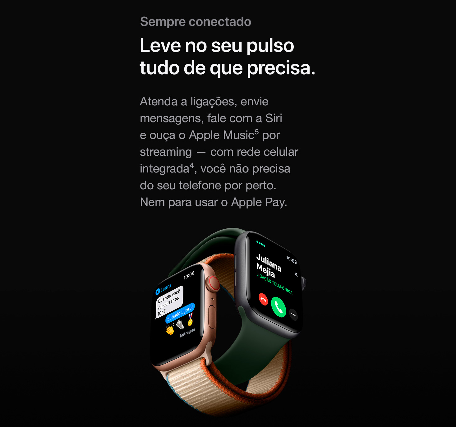  Apple Watch Series 6 (GPS) 40mm Caixa Dourada de Alumínio com Pulseira Esportiva Areia-Rosa
